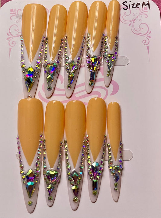 Elegant Rhinestone Press On Nails