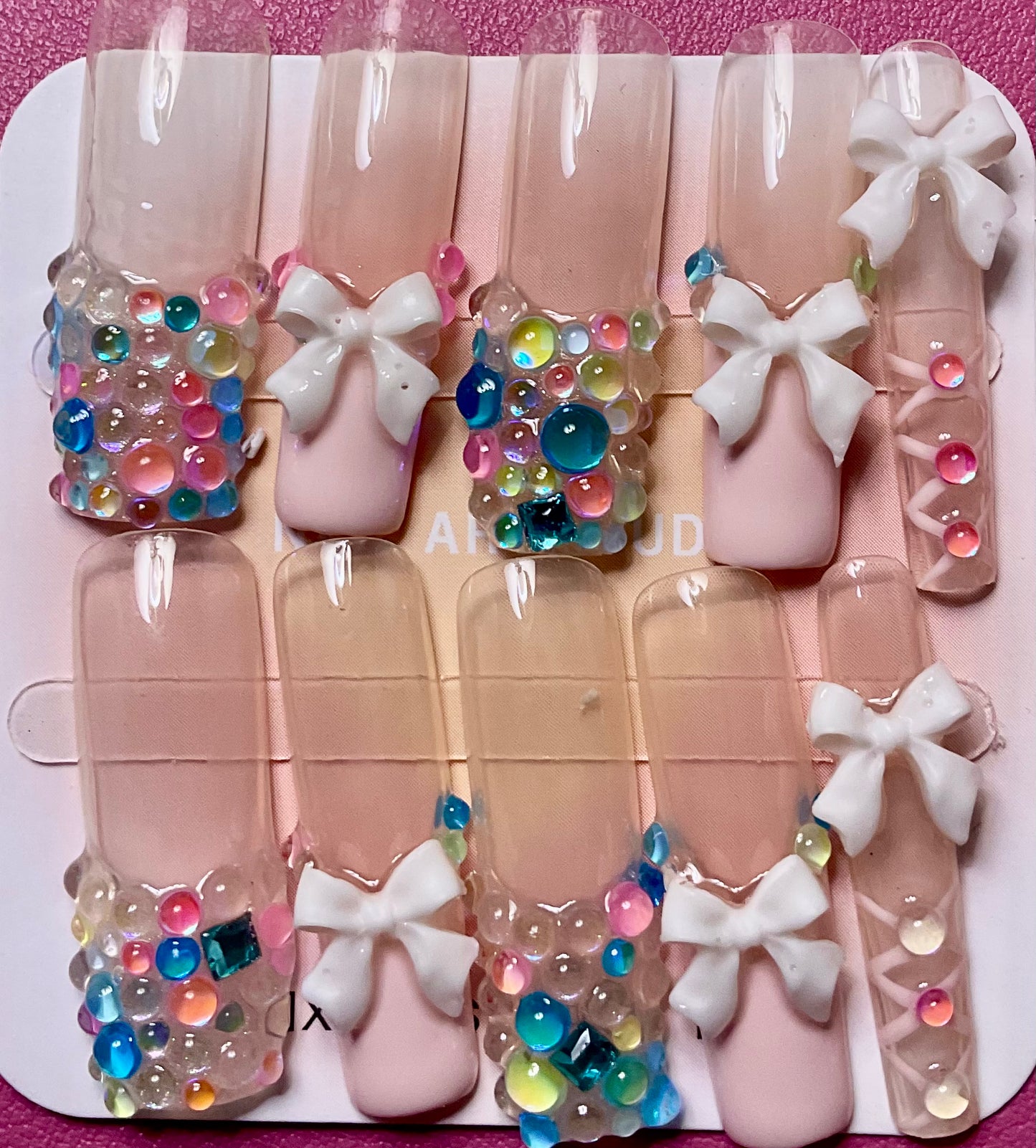 Candy Coated Gemstone Press On Nails