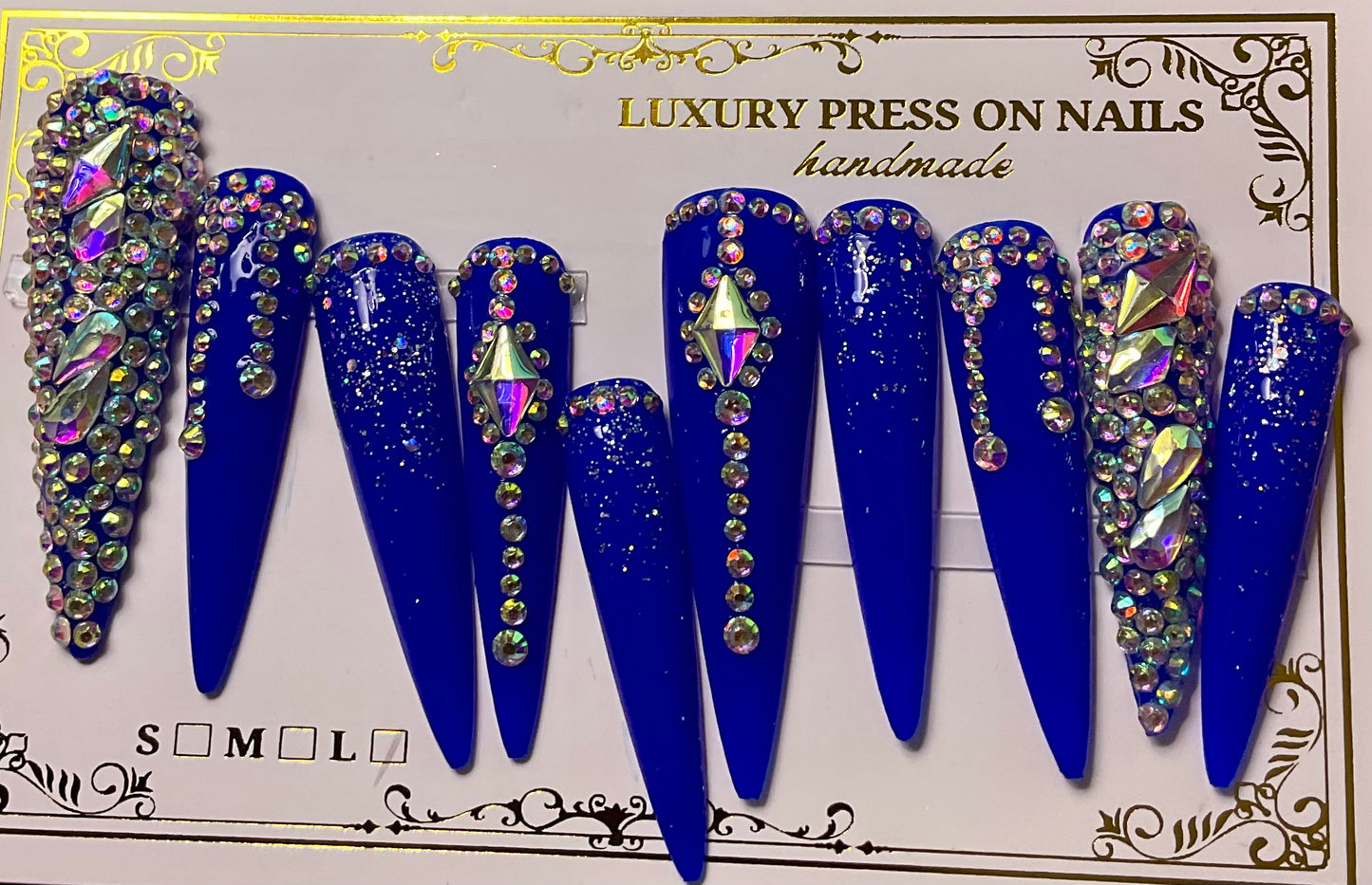 Dazzling Blue Press On Nails