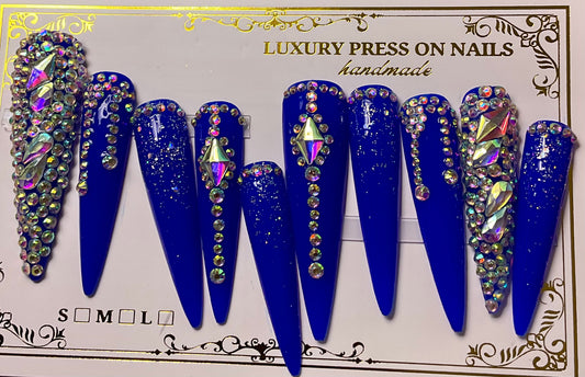 Dazzling Blue Press On Nails