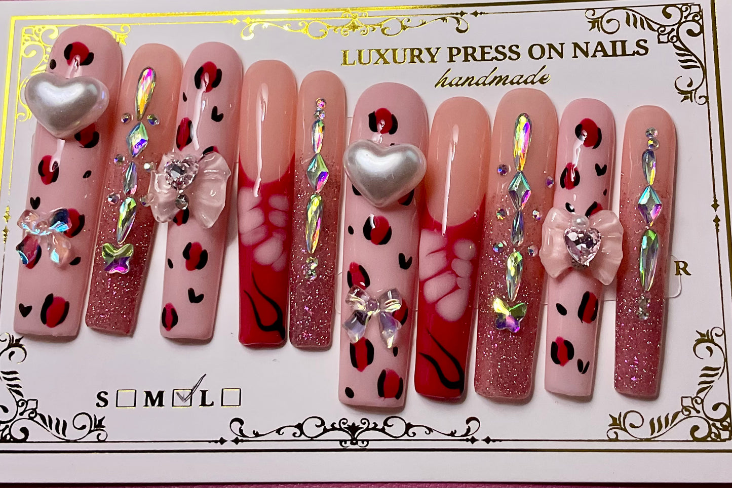 Sweetheart Leopard Press On Nails