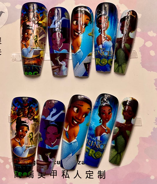 Tiana Inspired Press On Nails