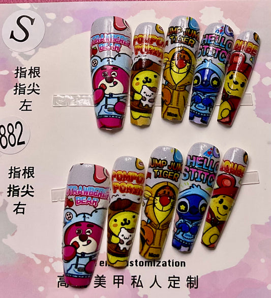 Cartoon Character Press On Nails