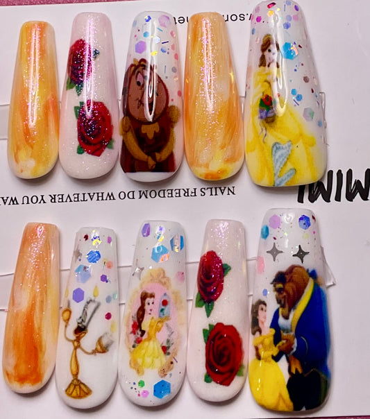 Beauty And The Beast Press On Nails