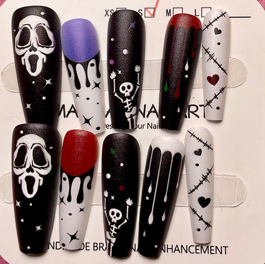 Scream Mask Press On Nails