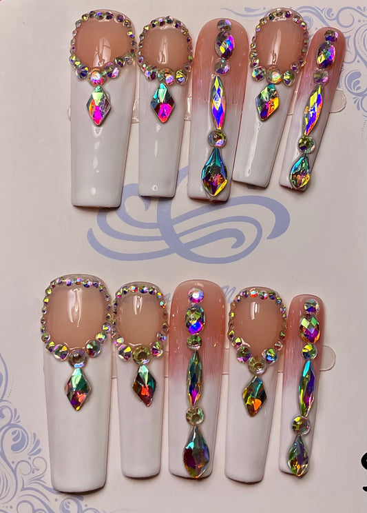 Crystal Cluster Press On Nails