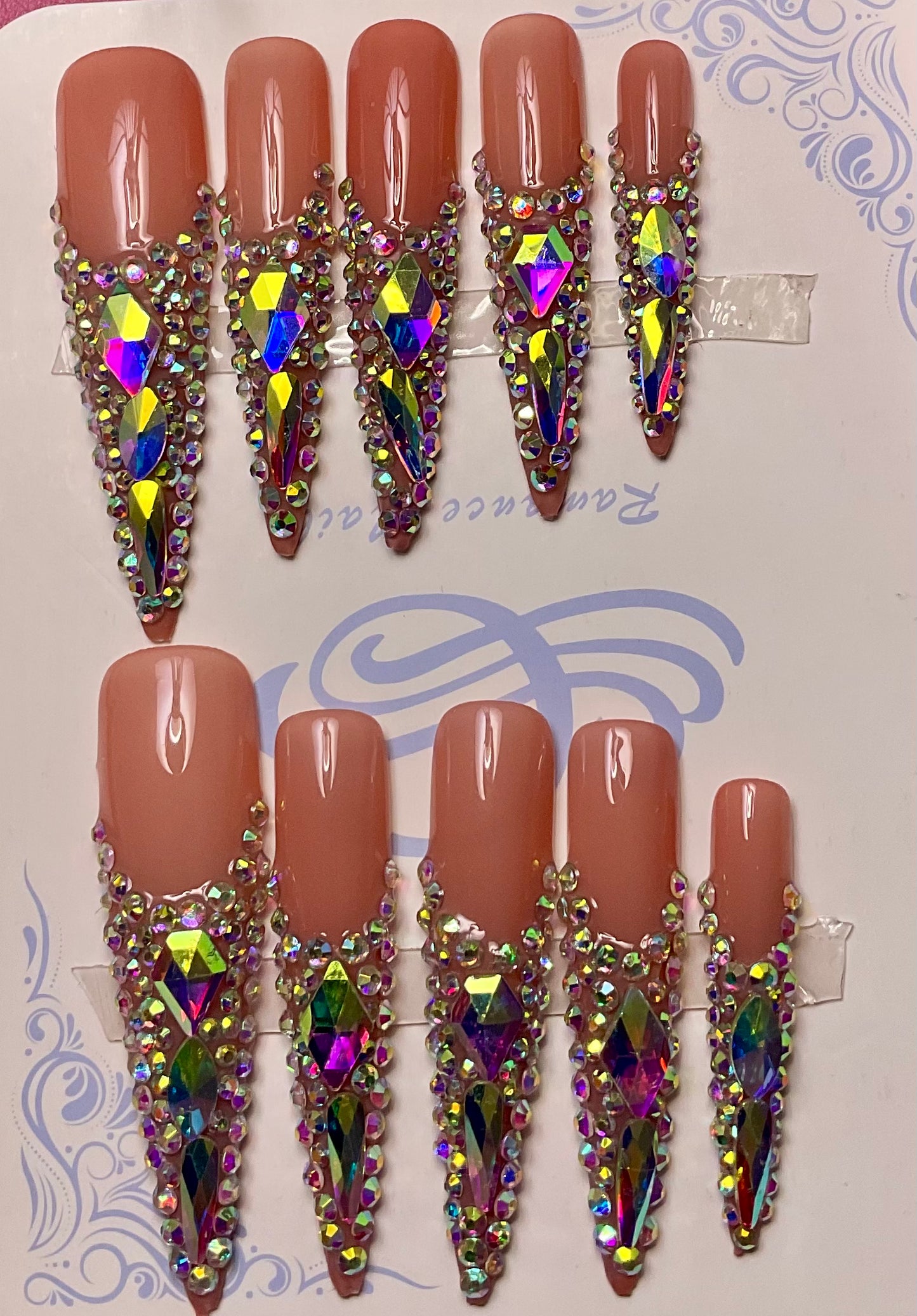 Glamorous Crystal Press On Nails