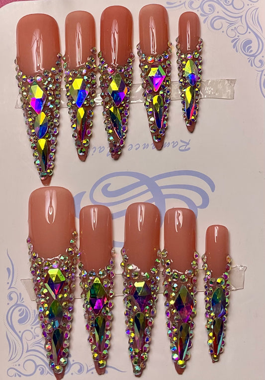 Glamorous Crystal Press On Nails