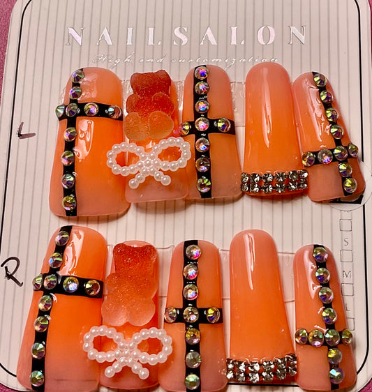 Sweet & Sparkly Gummy Bear Press On Nails