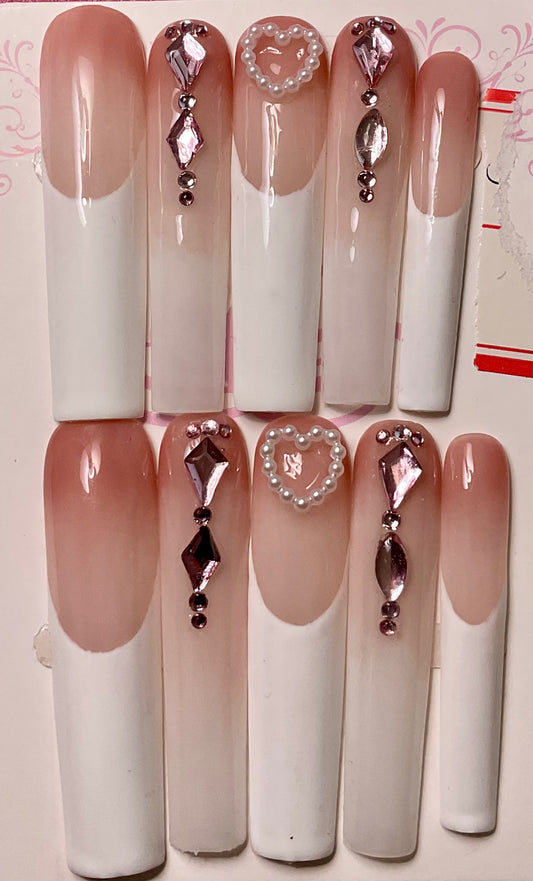 Elegant French Tips Press On Nails