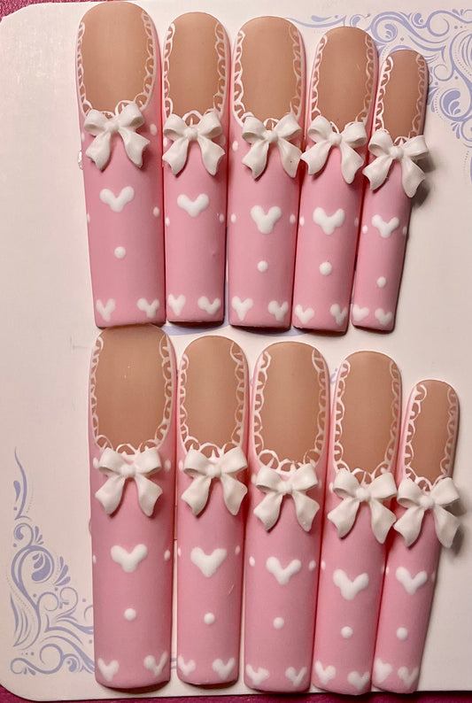 Sweetheart Pink Press On Nails