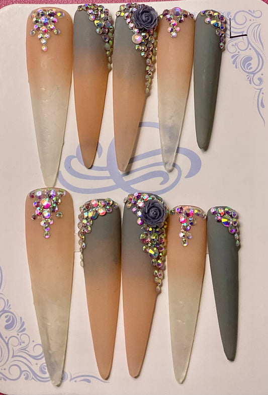 Blush & Bedazzled Press On Nails