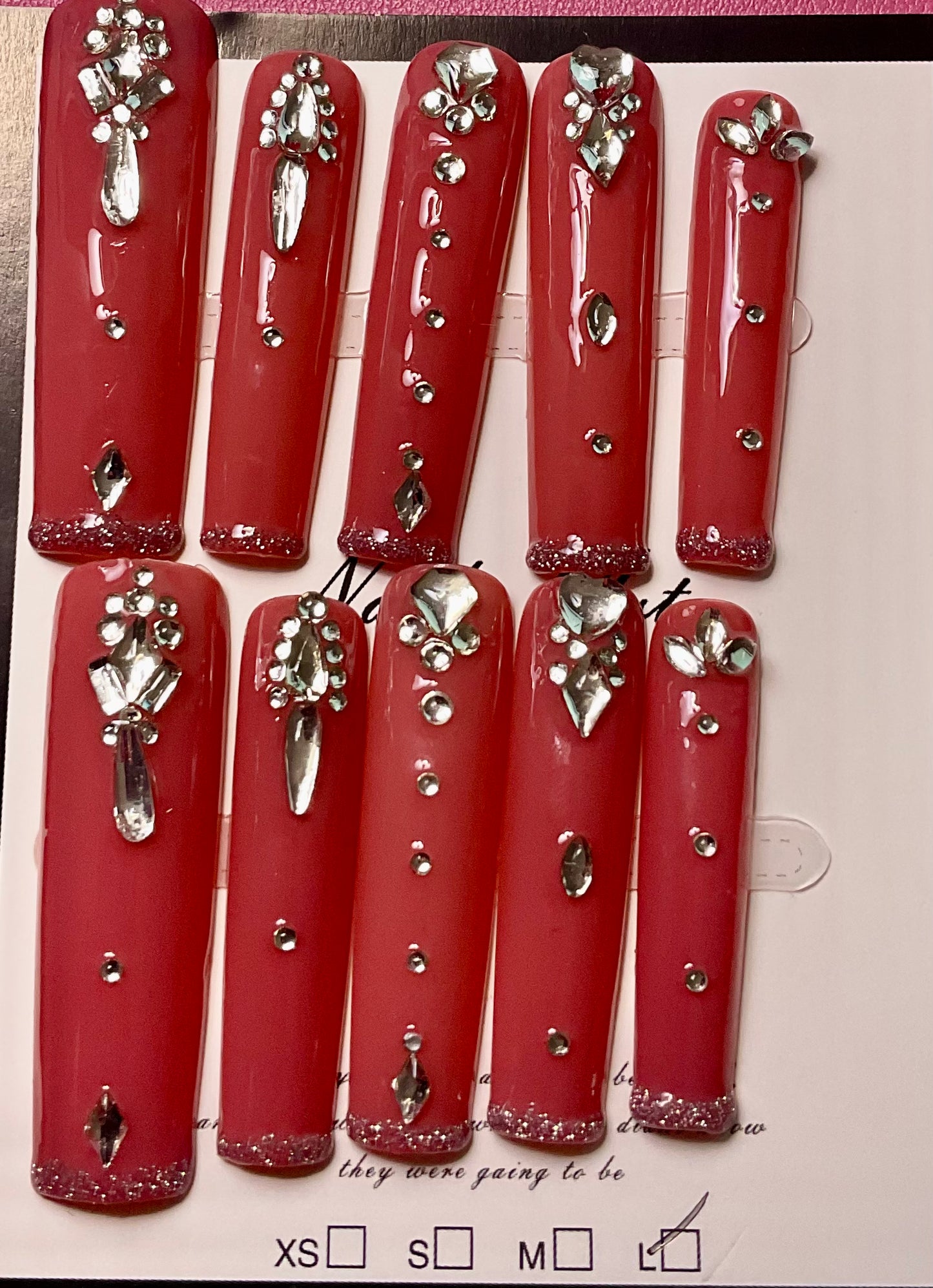 Dazzling Ruby Radiance Press On Nails