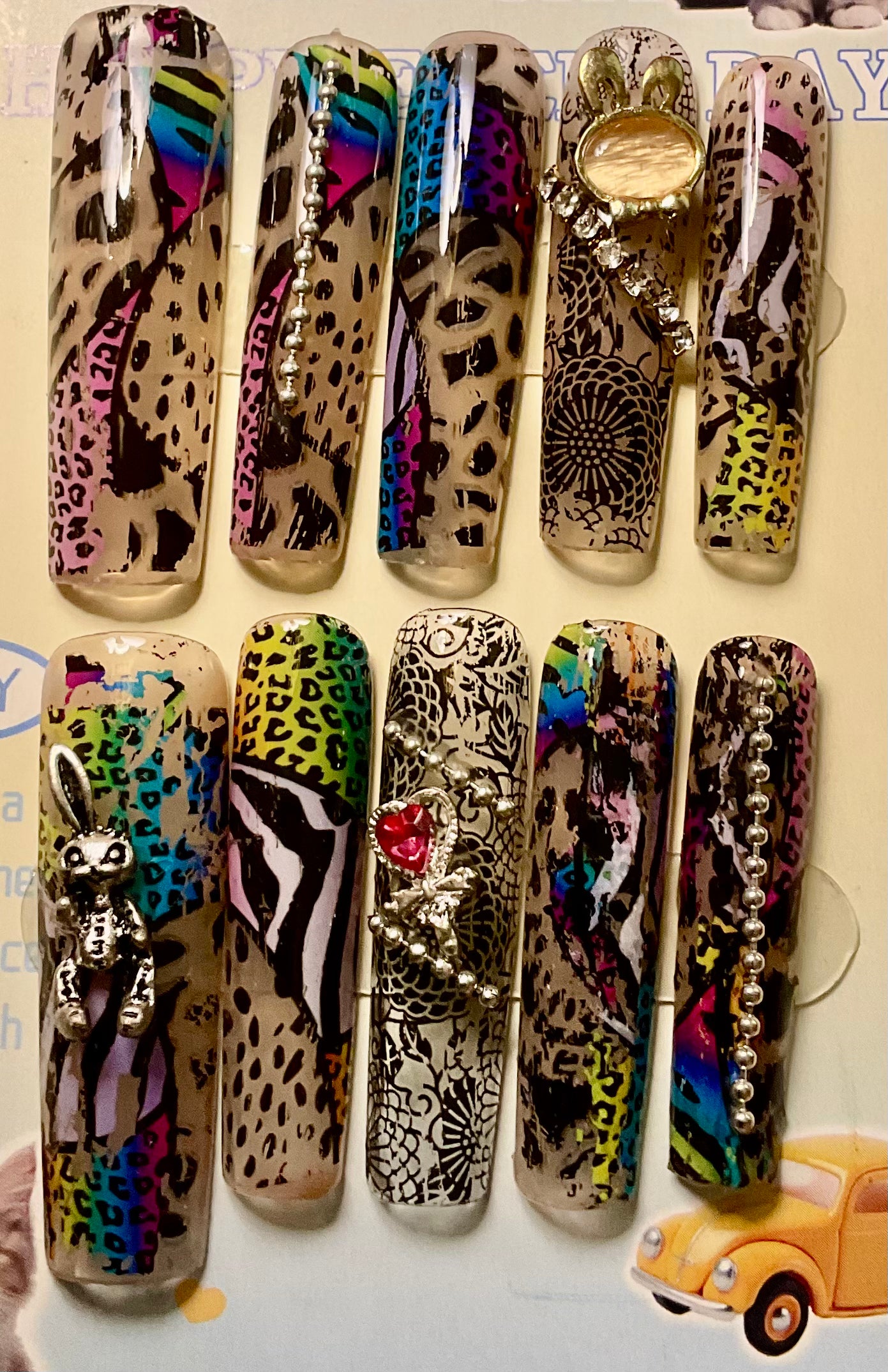 Neon Jungle Press On Nails