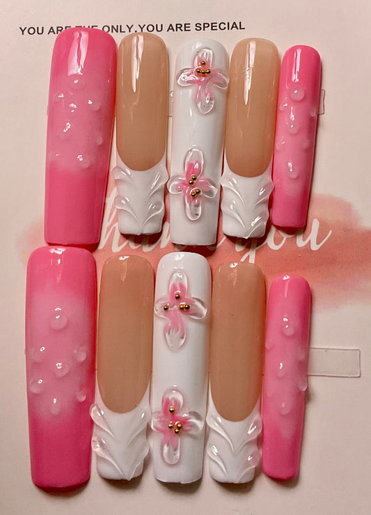 Blushing Bloom Press On Nails