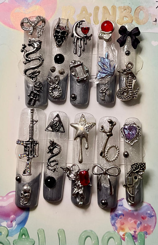 Shadow & Sparkle Press On Nails