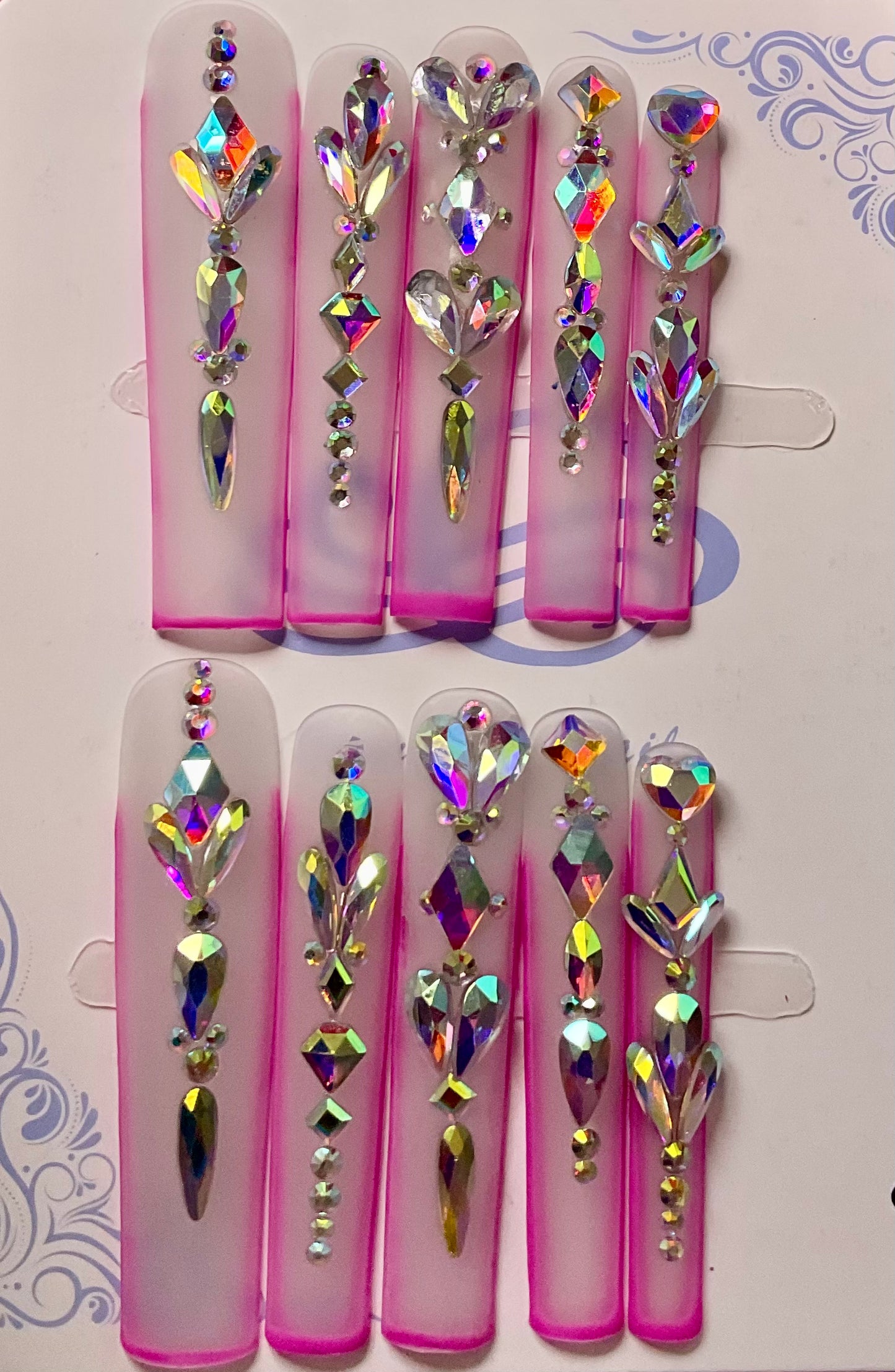 "Hot Girl" Iridescent Press On Nails