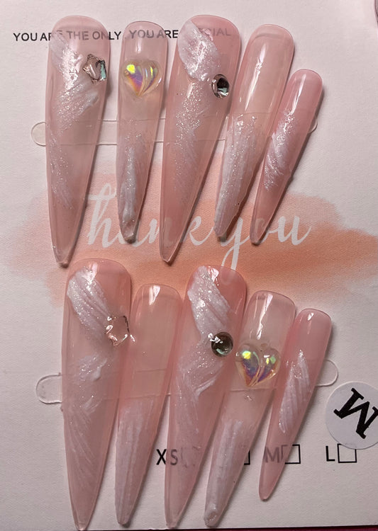 Pink Aura Press On Nails