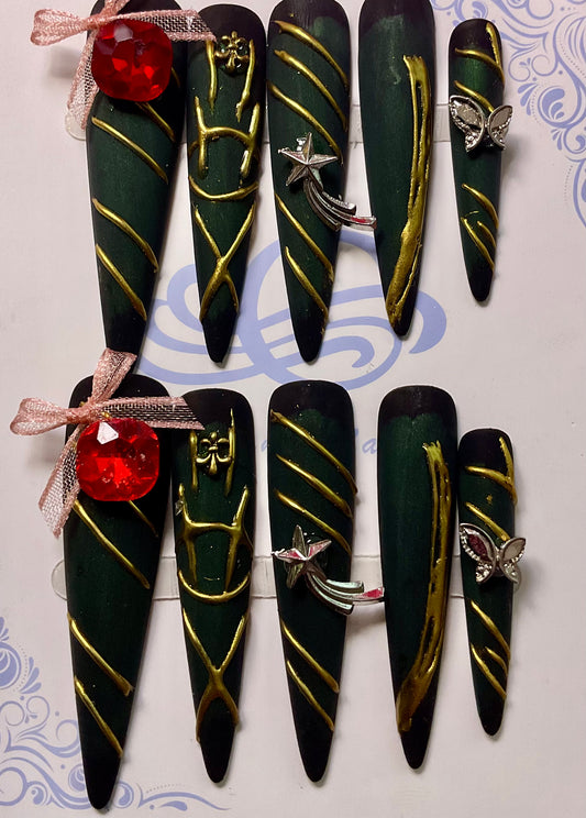 Midnight Opulence Press On Nails