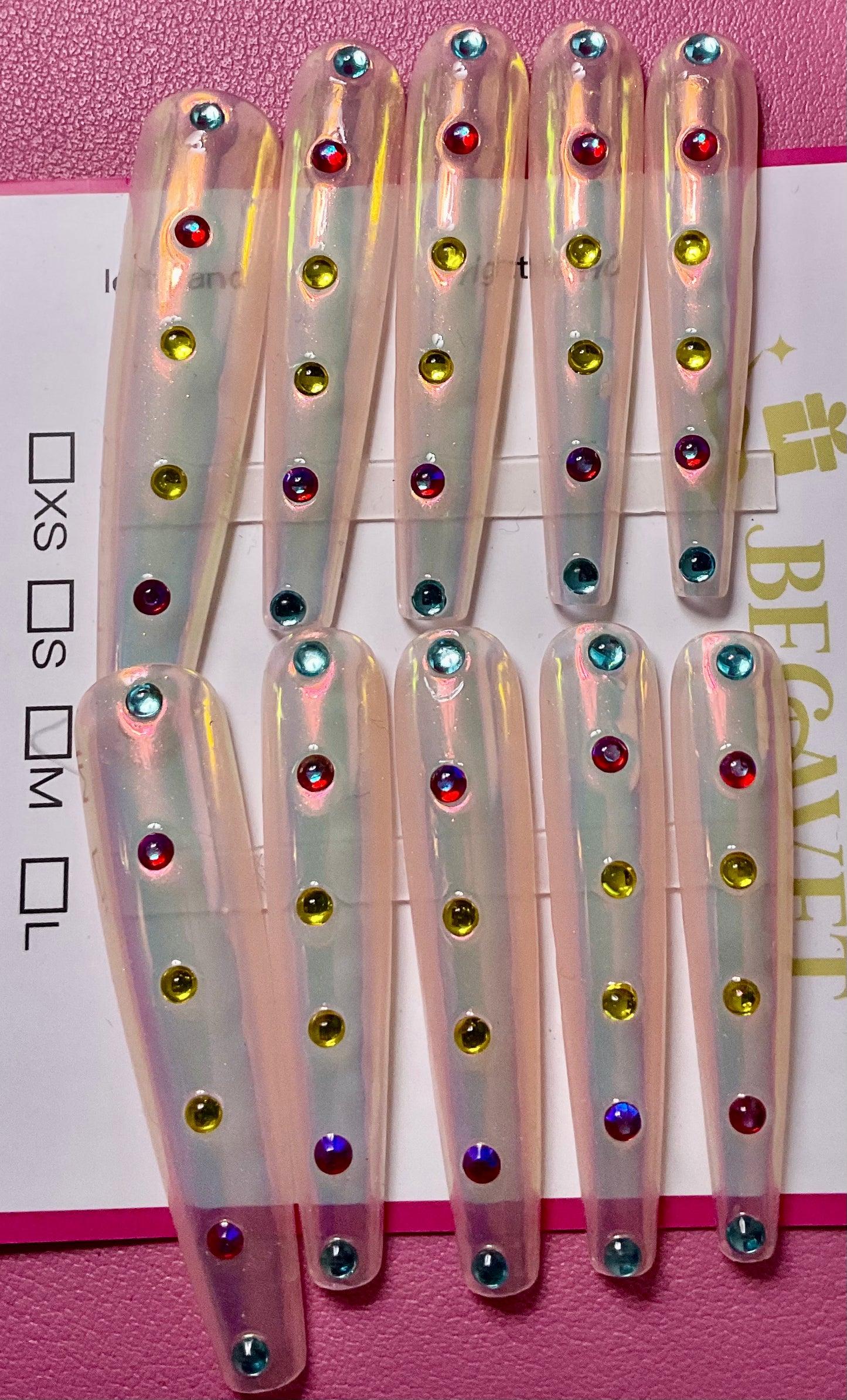 Radiant Gemstone Press On Nails