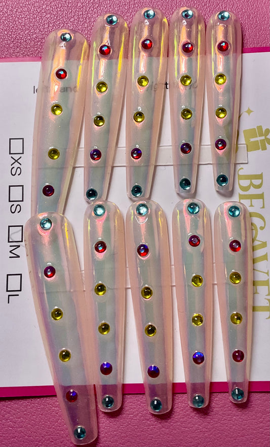 Radiant Gemstone Press On Nails