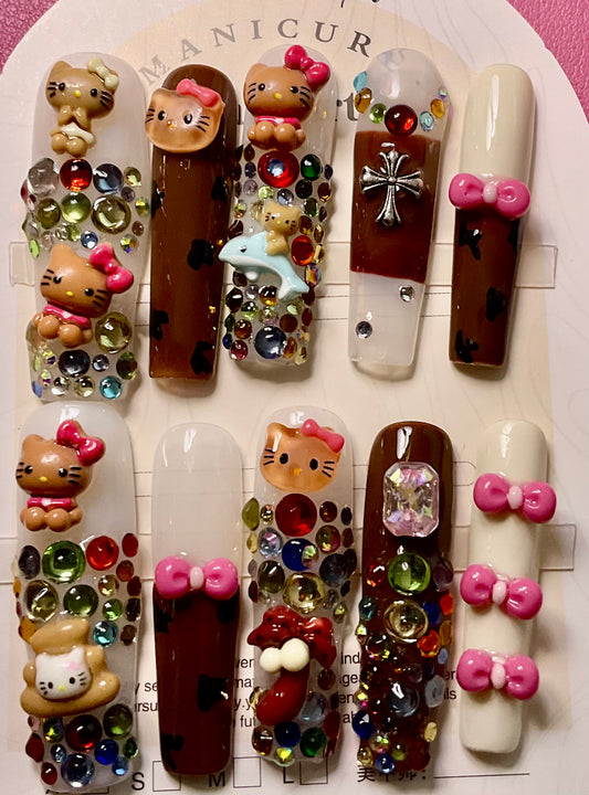 Charming Character & Bling Press On Nails