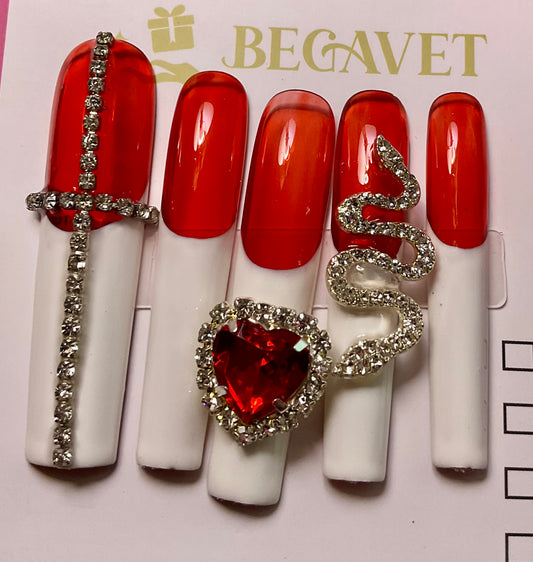 Regal Red Press On Nails