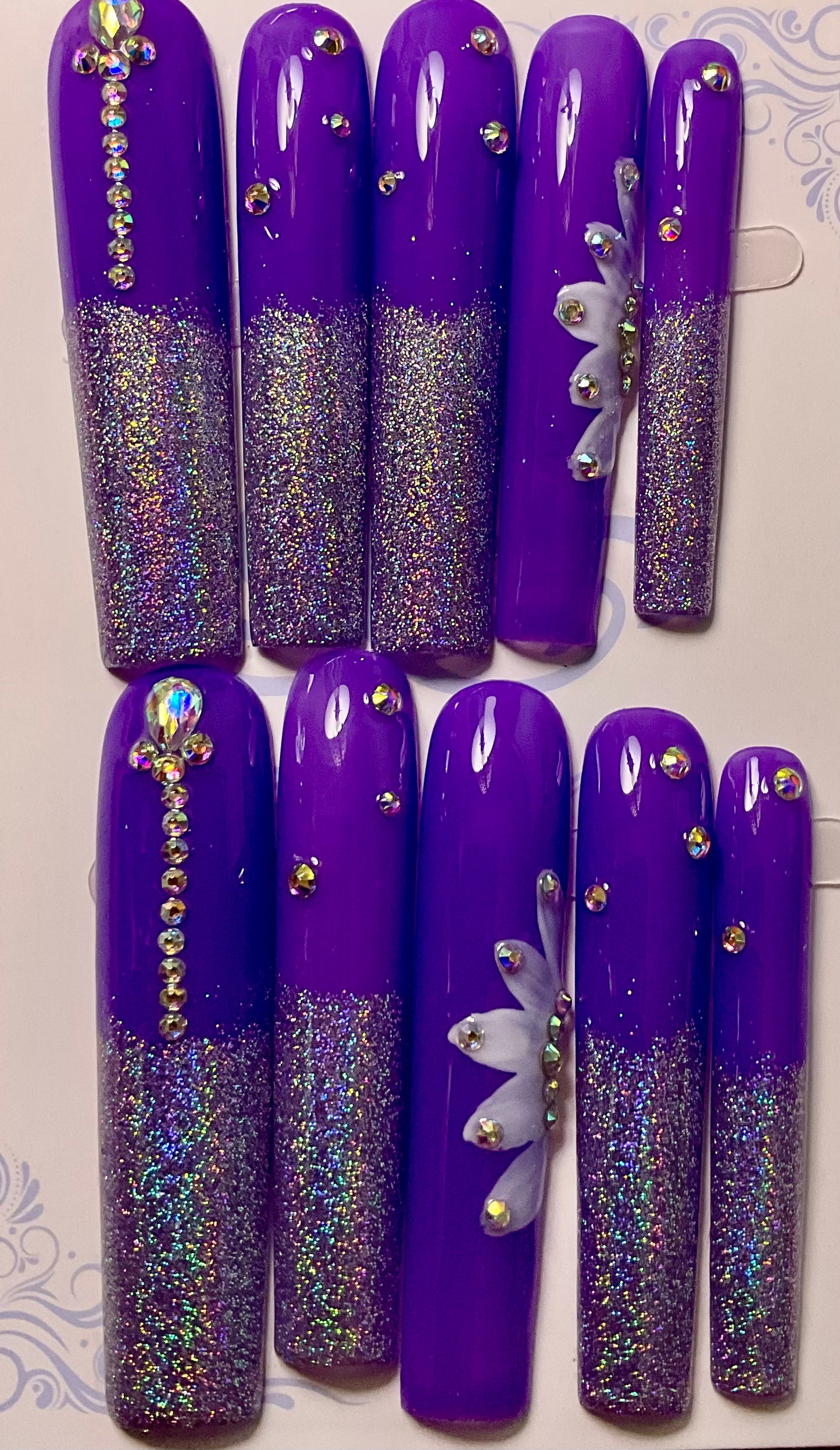 Violet Shimmer & Shine Press On Nails