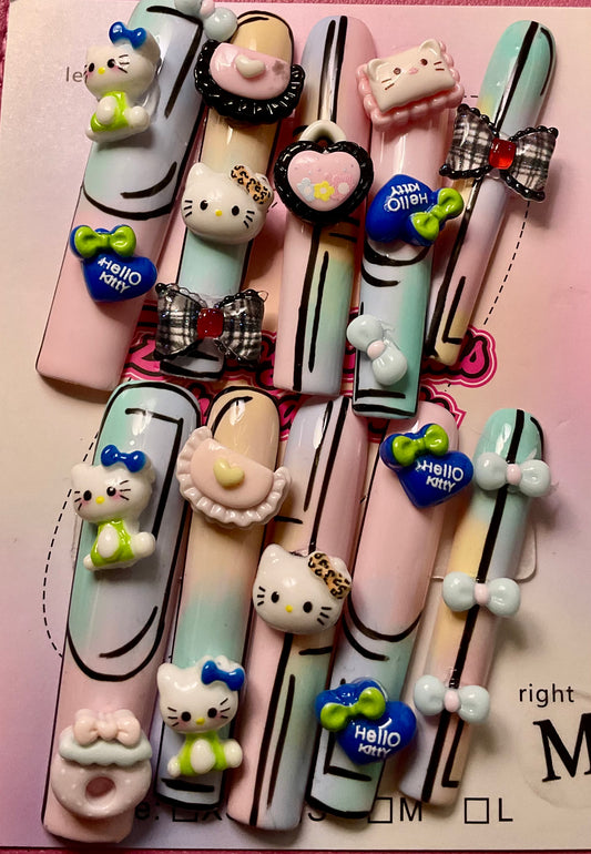Dreamy Pastel Hello Kitty Press On Nails