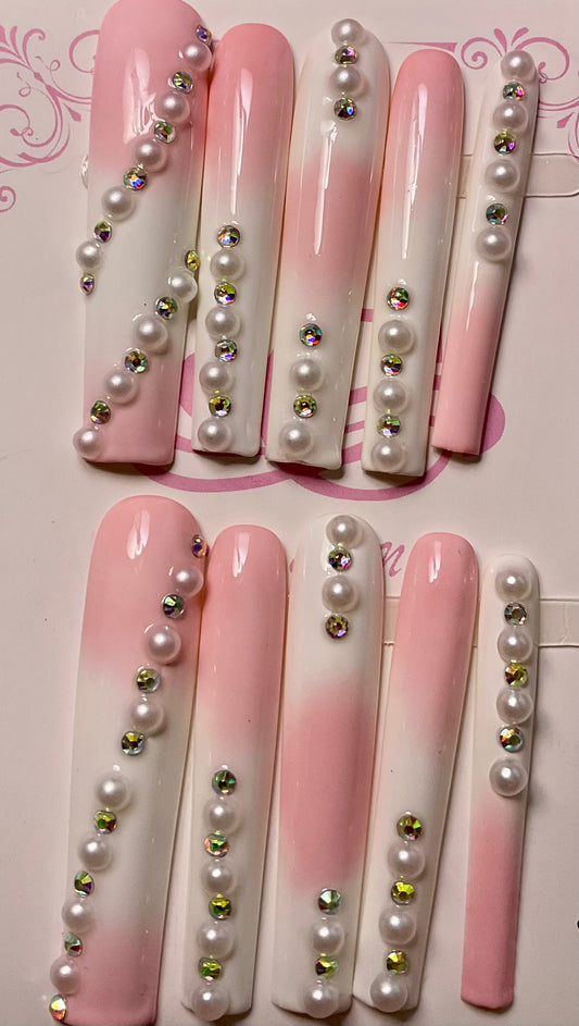 Pearl Princess Ombre Press On Nails