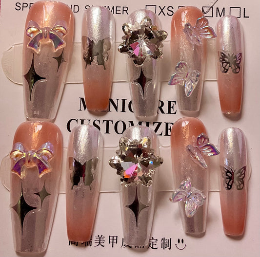 Sparkle & Flutter Press On Nails