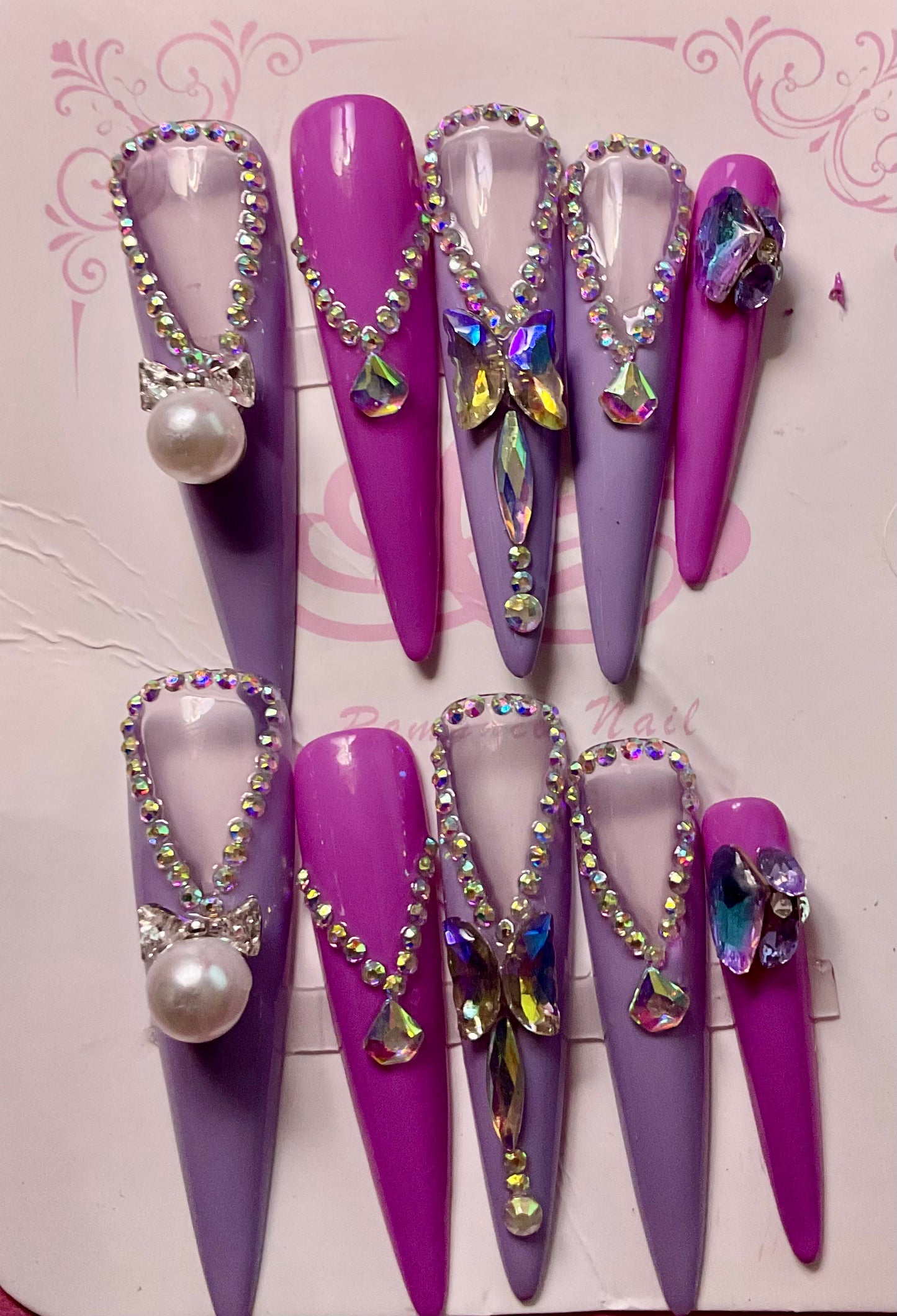 Glamorous Purple Press On Nails