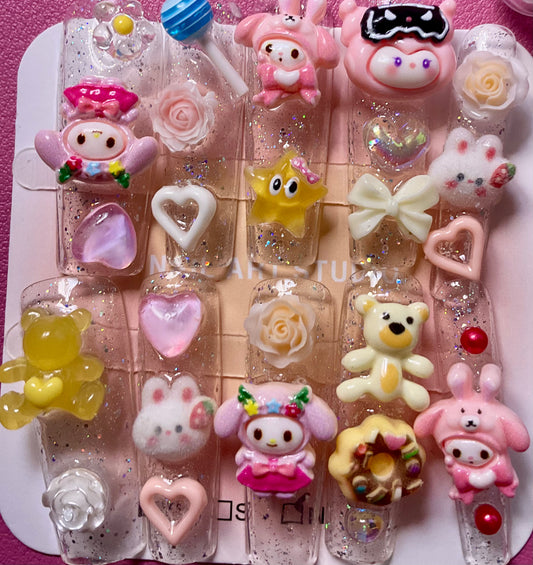 Charming Sanrio Character Press On Nails
