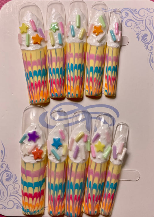 Rainbow Bright Press On Nails
