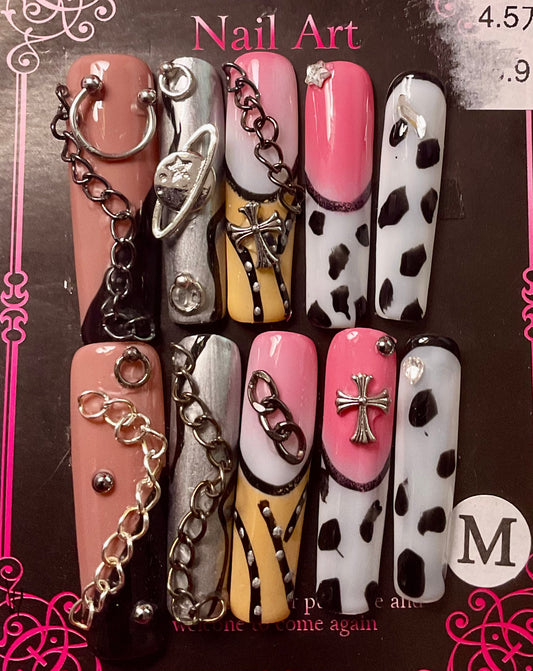 Celestial Punk Statement Press On Nails