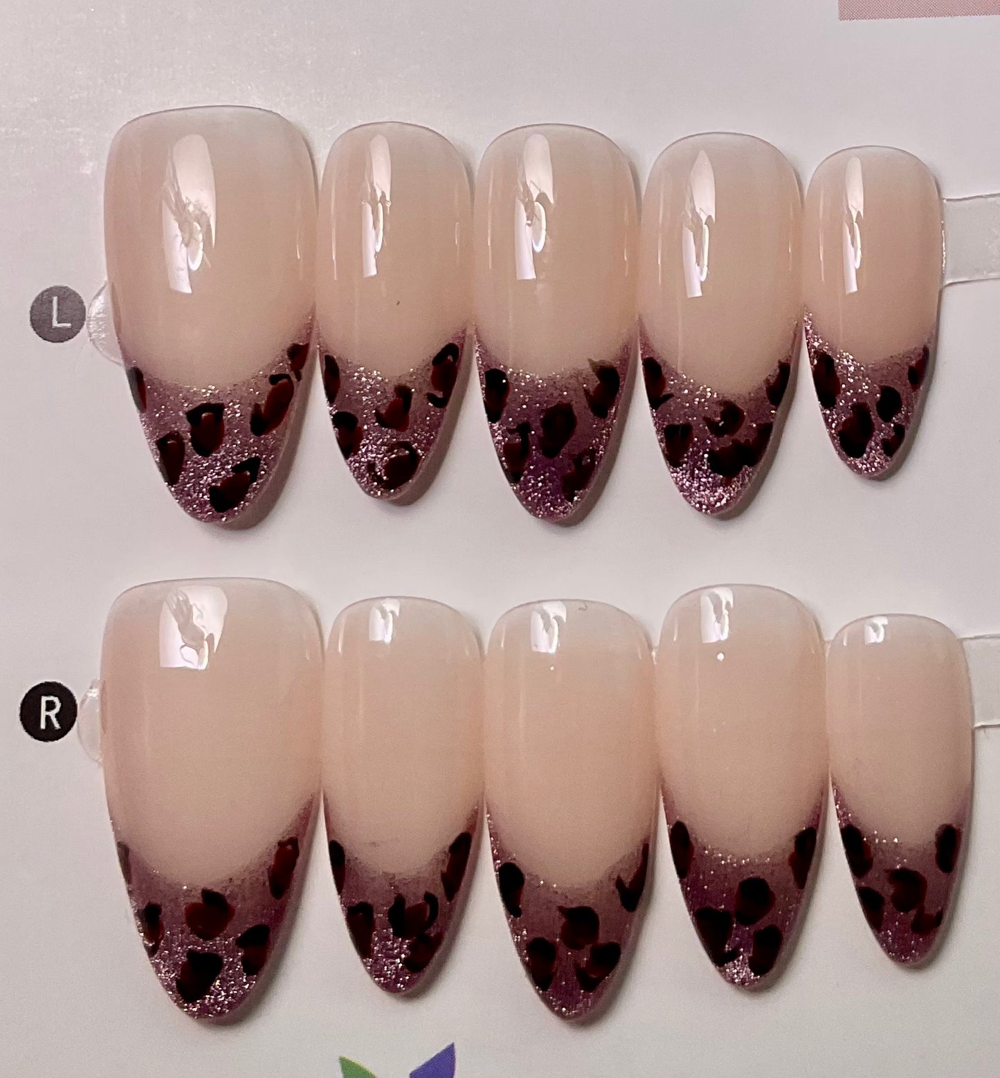 Pink Leopard Print Press On Nails