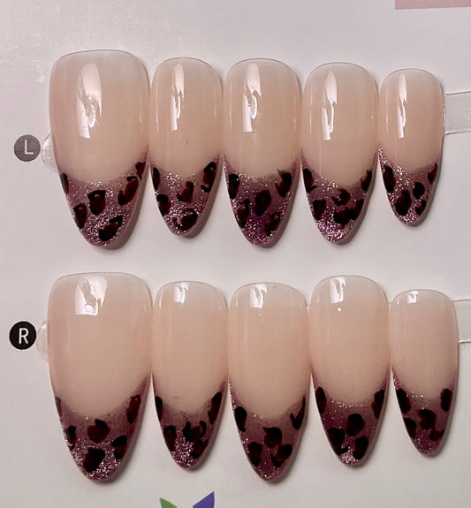 Pink Leopard Print Press On Nails