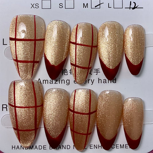 Gilded Elegance Press On Nails