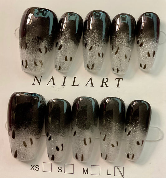 Smoky Ombre Spotted Press On Nails