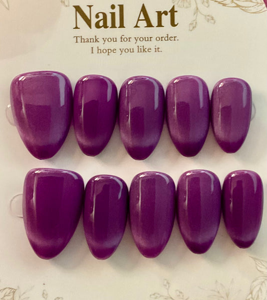 Plum Gloss Elegance Press On Nails