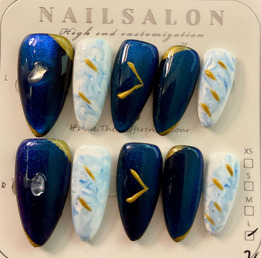 Celestial Midnight Press On Nails