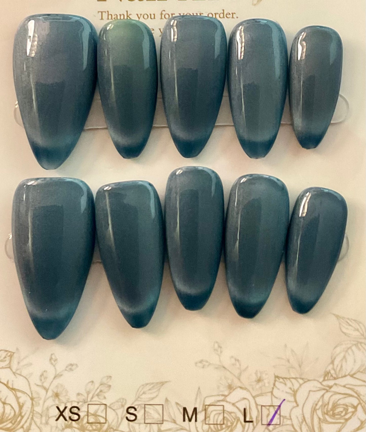 Slate Serenity Gloss Press On Nails
