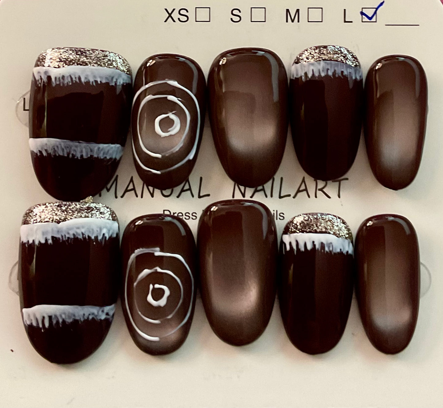 Mystic Mocha Swirl Press On Nails