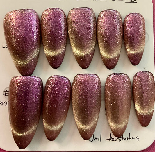 Iridescent Amethyst Glow Press On Nails