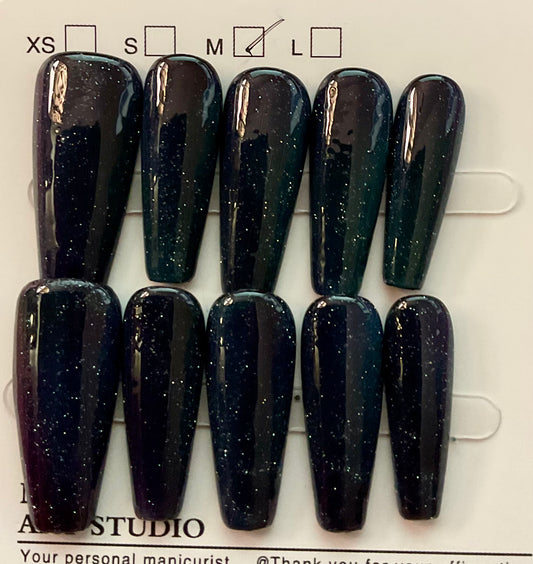 Emerald Midnight Press On Nails