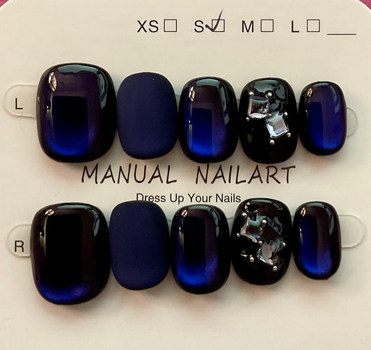 Midnight Sapphire Press On Nails