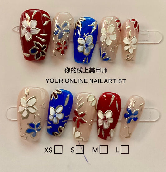 Blossom Fusion Press On Nails