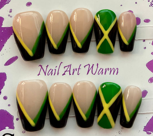 Island Vibes Jamaican Spirit Press On Nails