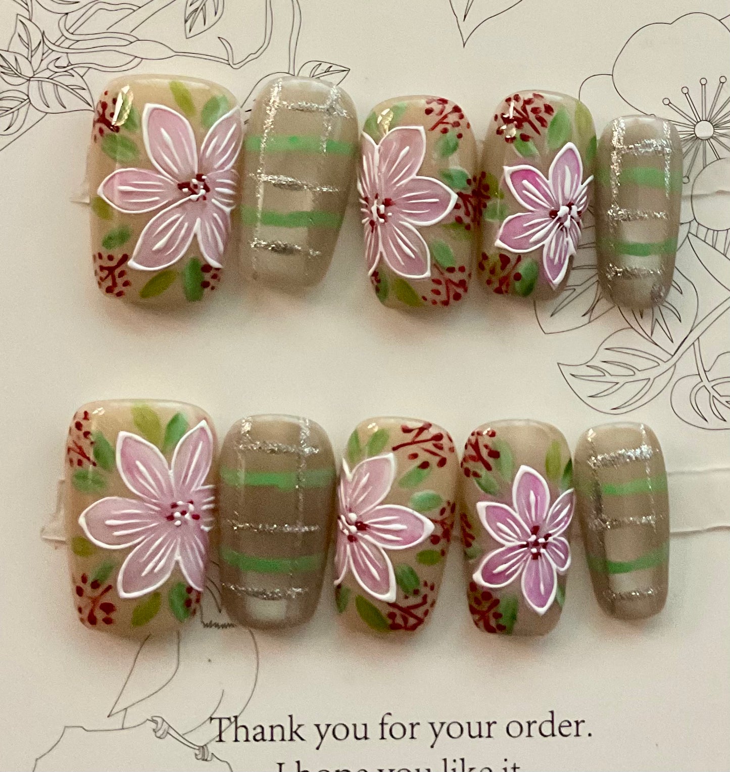 Blossom Meadow Press On Nails