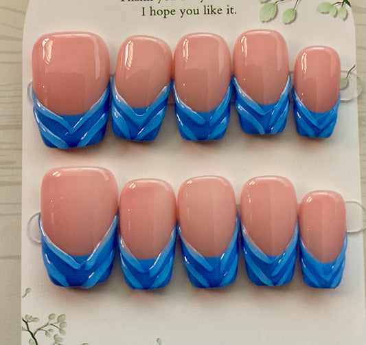 Vivid Chevron Press On Nails